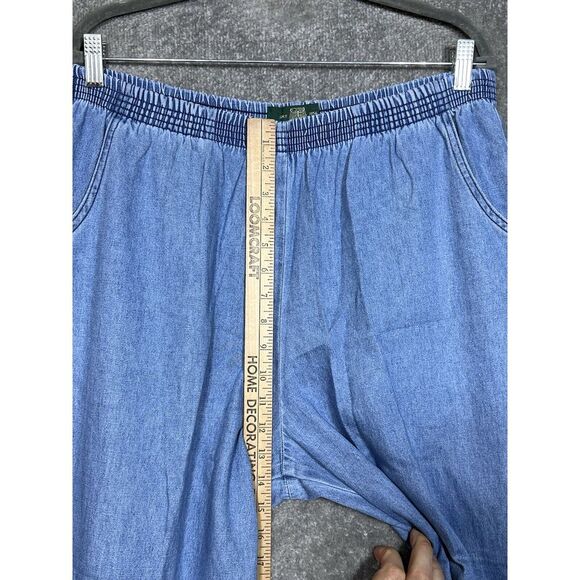 Vintage Orvis Elastic Waist Jeans Womens Size Large Blue Cotton Pockets Pull On - Picture 5 of 7
